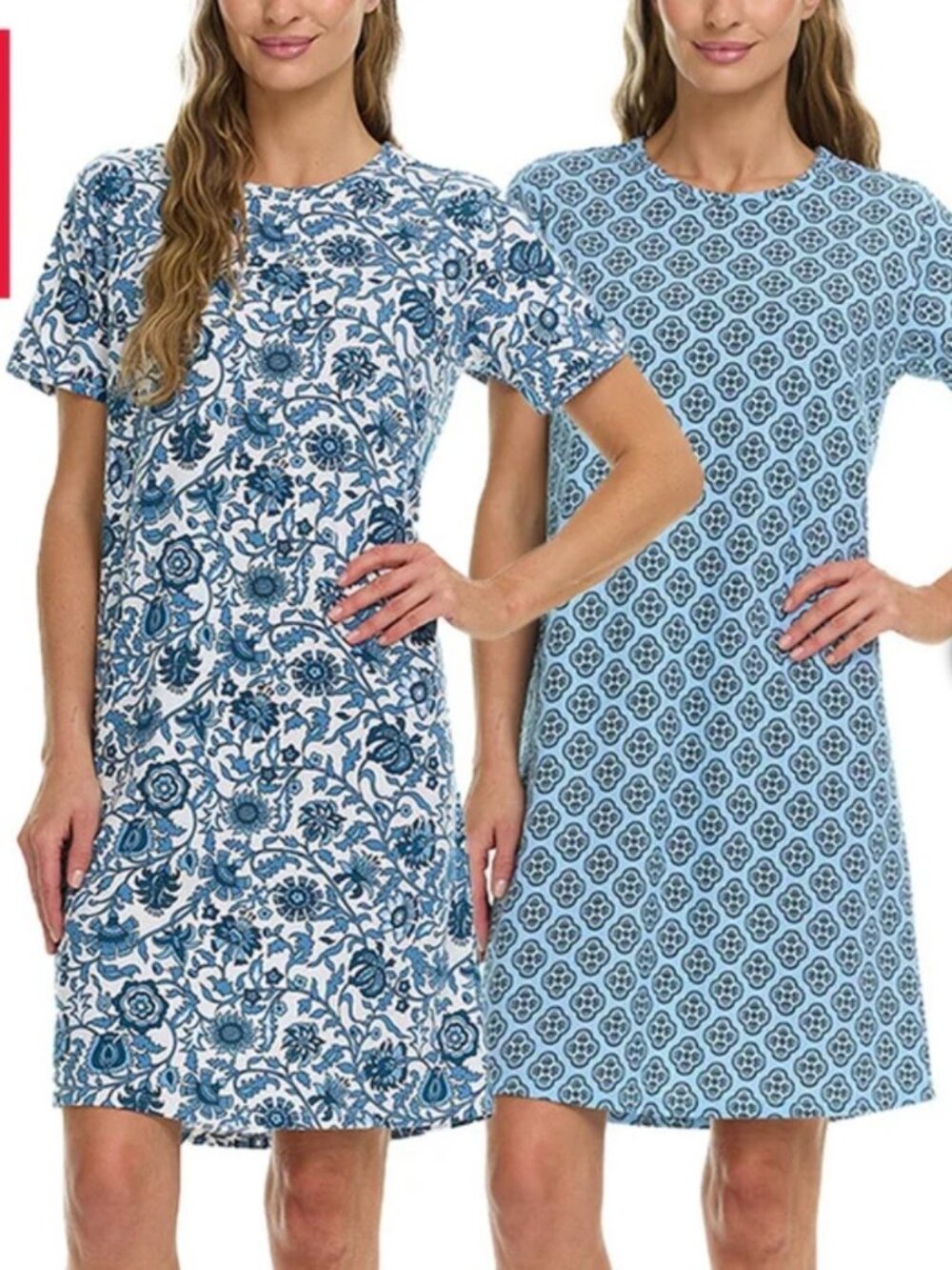 Women's Cotton Sleep Shirt, 2-pack Blue